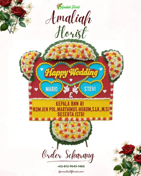 Papan Bunga Pernikahan Wonti